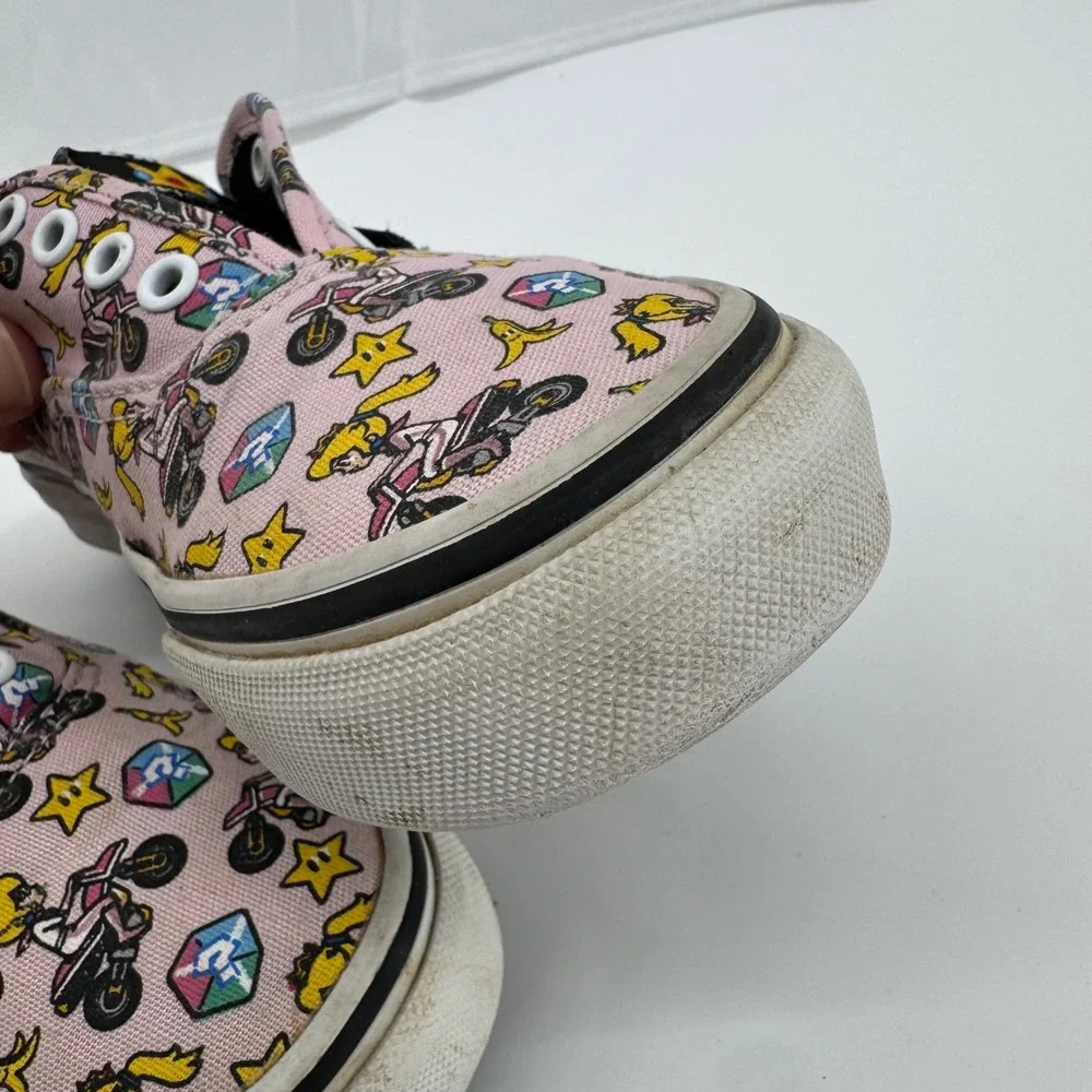 Vans Nintendo Mario Kart Princess Peach Authentic Pink Kids Shoes Size 2.5 - Picture 7 of 13